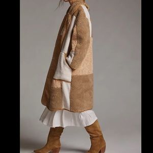 Anthropologie Pilcro Sherpa color blocked coat